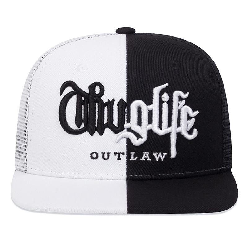 Mode Fastball Kappe Thuglife Stickerei Hiphop Baseballkappe Snapback Hut Erwachsener Outdoor Lässig Sonne Lässig Knochen Dropshipping Adjustable black