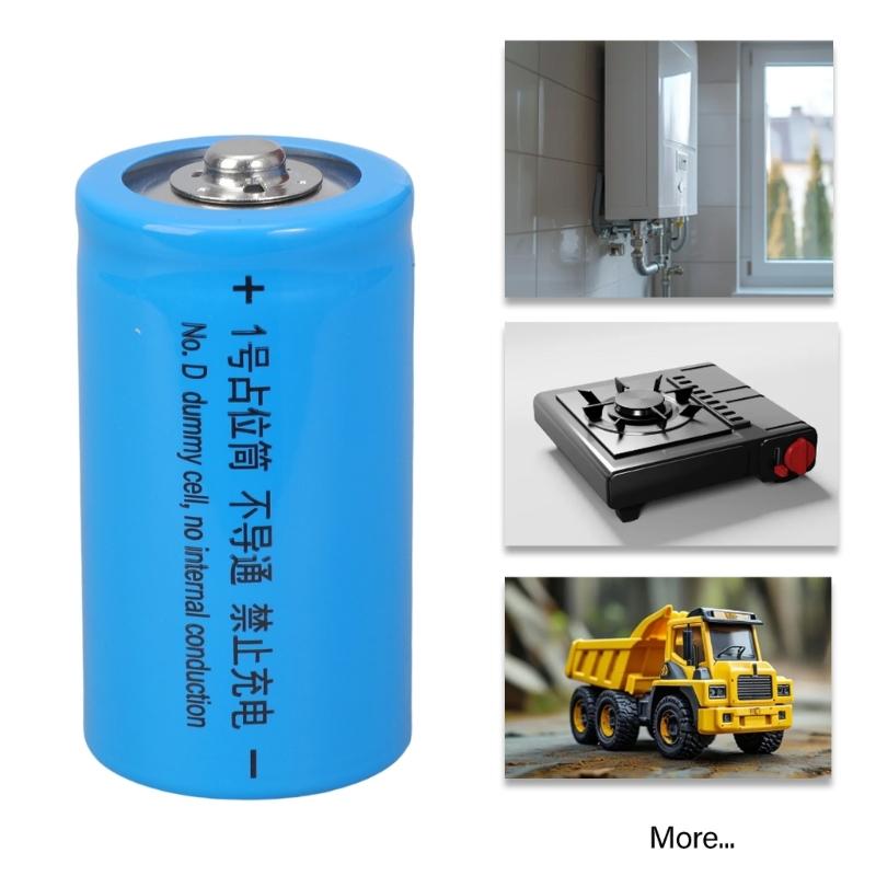 Not Conductive Size D Battery Simulating Shell Battery Placeholder for Electronics Power Adapter Appliances Toys