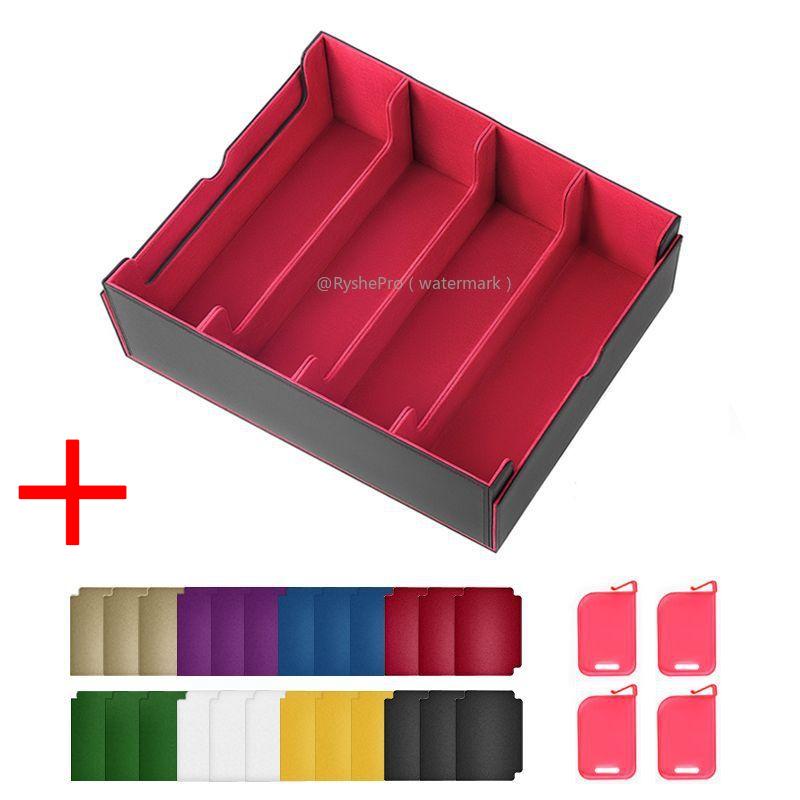 Card Storage Box for 2800+ Trading Cards with Dedicated Card Supporters 24 Colors Divider Tabs  Fits  Magic Game Sport Card Case