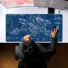 Blue Mechanical Motorcycle Mouse Pad Blueprint Non-slip Large Pc Gamer Keyboard Deskmat Gaming Accessories Computer Mousepad XXL