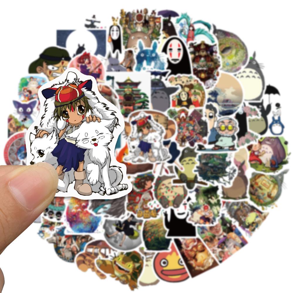 100Pcs Cartoon Hayao Miyazaki Stickers Diy Stickers Scrapbooking Phone Luggage Skateboard Waterproof Decals Sticker