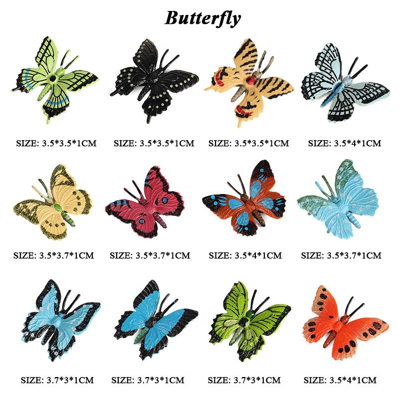 Oenux Insect Animals Model Monarch Actias Ningpoana Swallowtail Butterfly Growth Cycle Garden Figurine Education Kid Toy Gift