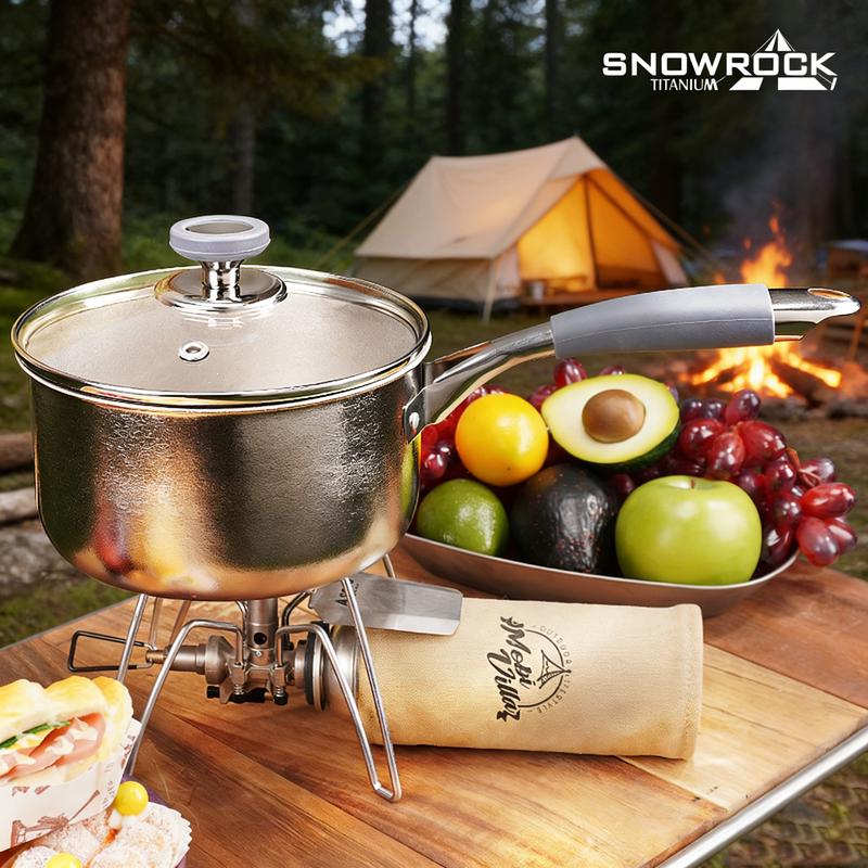 SNOW ROCK 2.3L Pure Titanium Non-stick Saucepan with Glass Lid