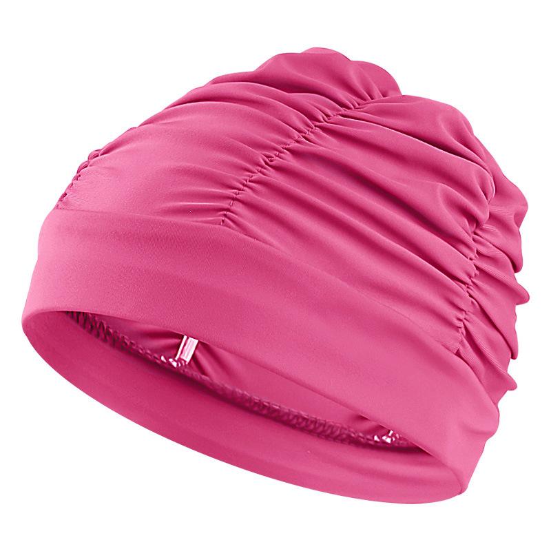 Unisex Pleated Plus Size Swim Cap: Moisture-Proof, Water-Repellent, Elastic, and Ear-Protective for Long Hair In Hot Springs
