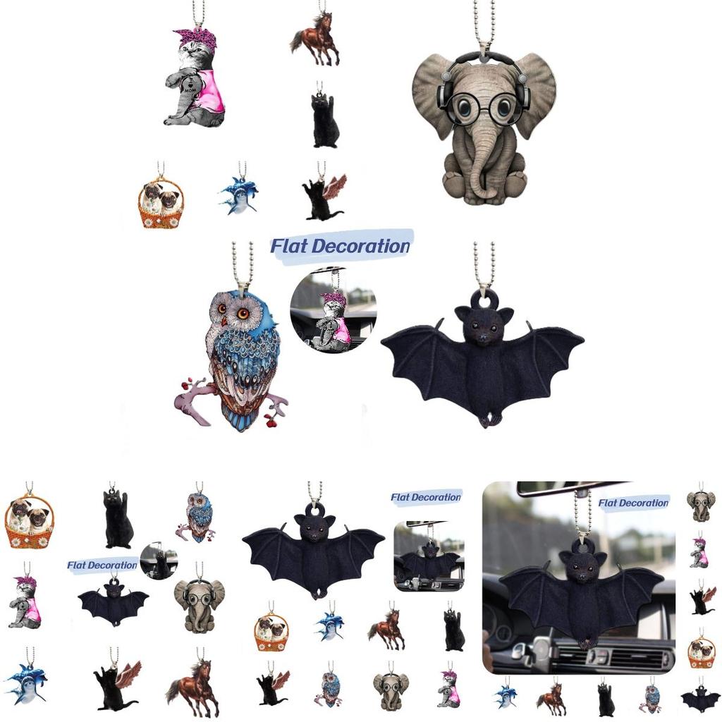 Creative Bat Black Cat Car Hanging Decoration Acrylic Cartoon Style Animal Shape