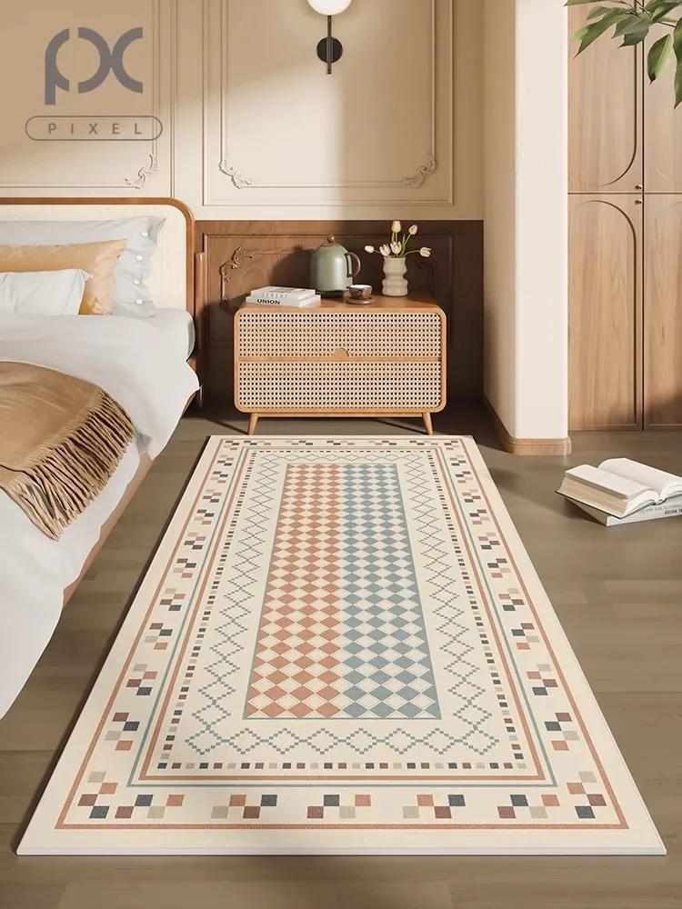 Classical Minimalist Style Loop Pile Carpet Living Room Bedroom Bedside Warm Floor Mat Anti-slip Washable and Quick