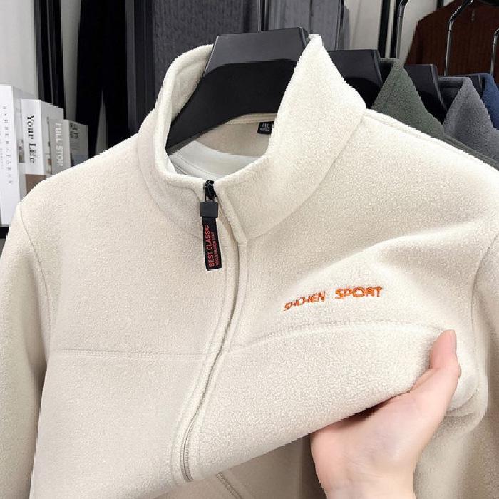 Men's Warm Fleece Jacket - Casual Autumn/Winter Sports Cardigan Top