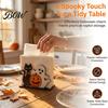 Decorative Tabletop Organizer Halloween Ghost Wooden Napkin Holder, Cute Paper Towel Autumn Themed Holder Stand, Freestanding Tissue Dispenser