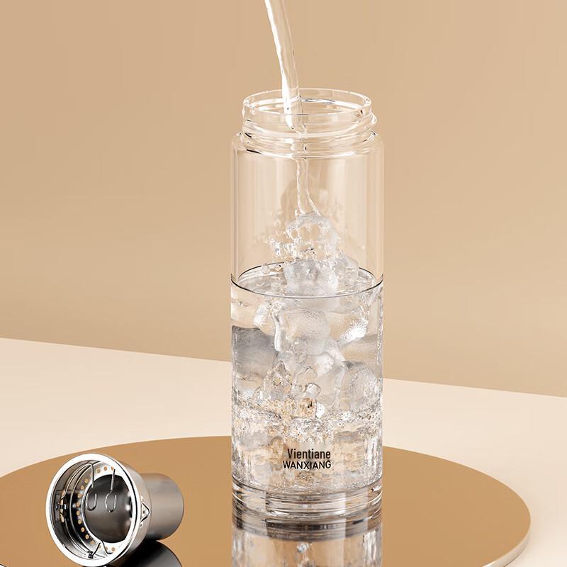 Wanxiang Portable Borosilicate Glass Tea Infuser Bottle