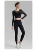 2025 Autumn Women's Mesh Yoga Set: Two-Piece Short & Tight Lycra Pants