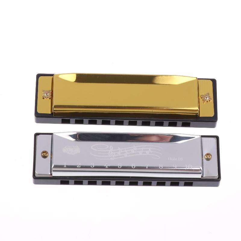 Harmonica Key Of C 10 Hole Diatonic Harmonica C With Case For Beginner Students Kids Gift Metal Harmonica