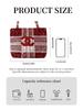 Red Plaid Sequin CC Logo Tote Bag, Daily Handheld Cosmetic Bag, Luxury Brand Beauty Accessory