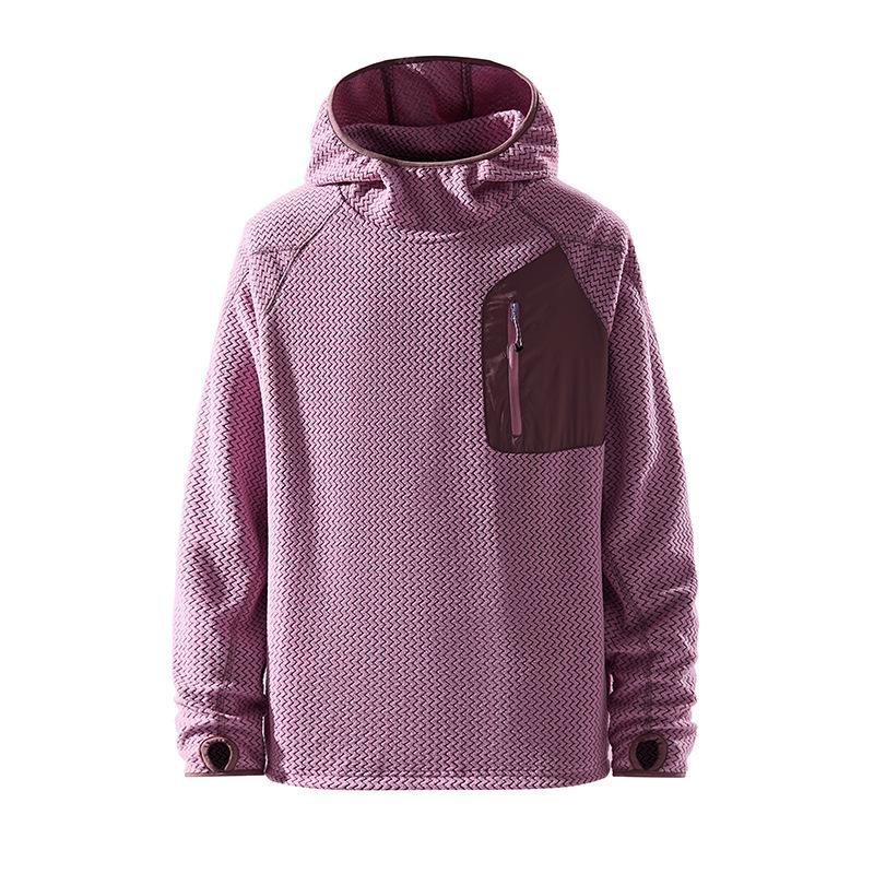 

Unisex Bataan Wave Half-Zip Fleece Sweatshirt: Outdoor Warm Long Sleeve Top L