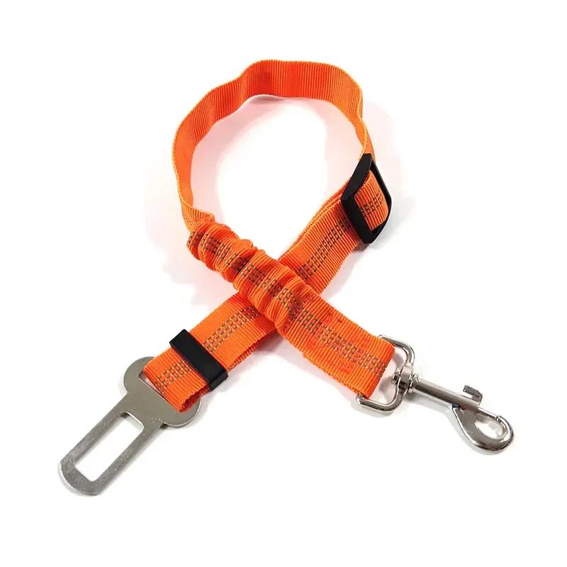 Reflective Dog Seat Belt - Adjustable And Durable Nylon Harness With Bungee Fabric Belt For Safe And Secure Car Travel