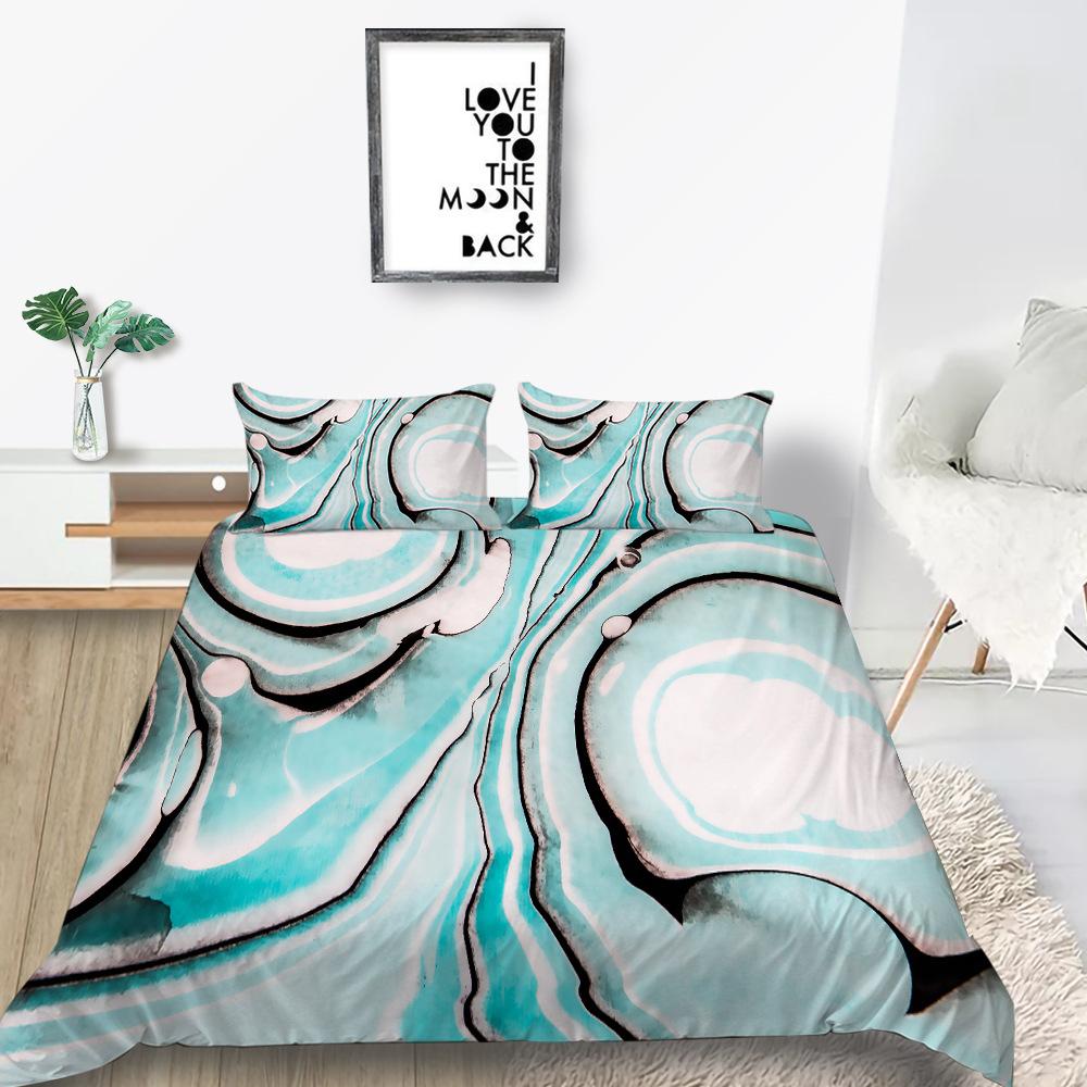 Source Factory Quilt Cover Pillowcase Two Or Three-Piece Set Marble 3D Digital Printing Polyester Fabric
