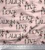Soimoi Japan Crepe Satin Fabric Floral Love Text Fabric Prints By Metre 42 Inch