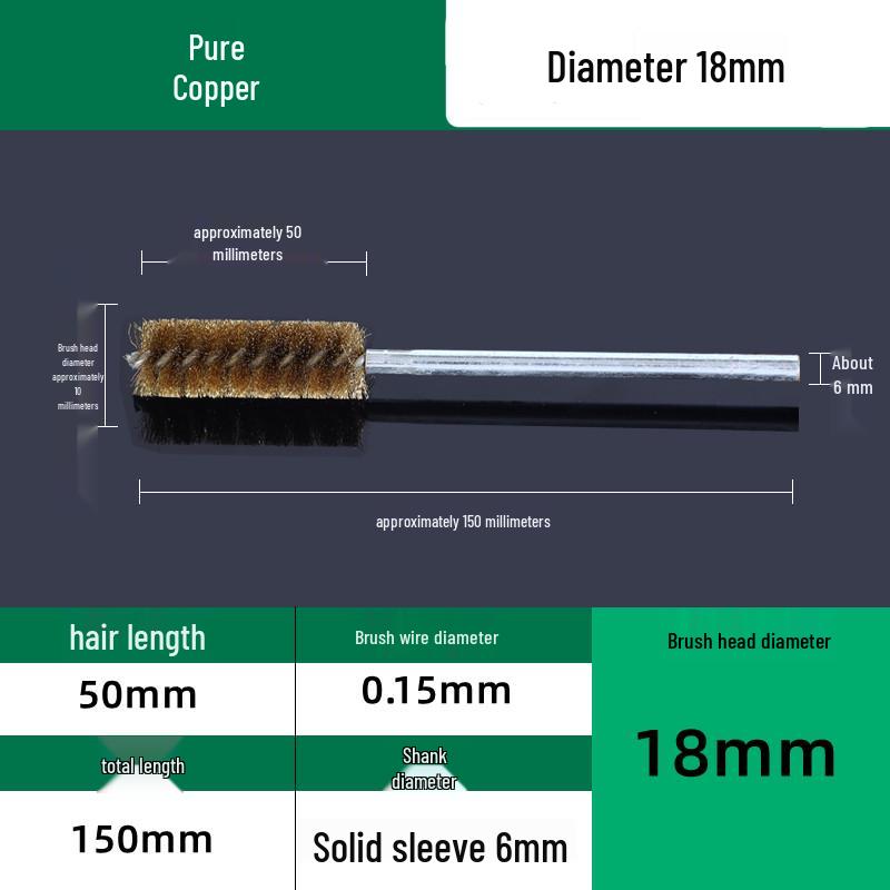 Industrial Rust Removal and Polishing Brush with Handle - Stainless Steel and Copper Wire for Inner Hole Sanding