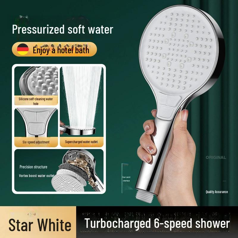 

Высоконапорная шестискоростная душевая головка с большой панелью и выходом воды