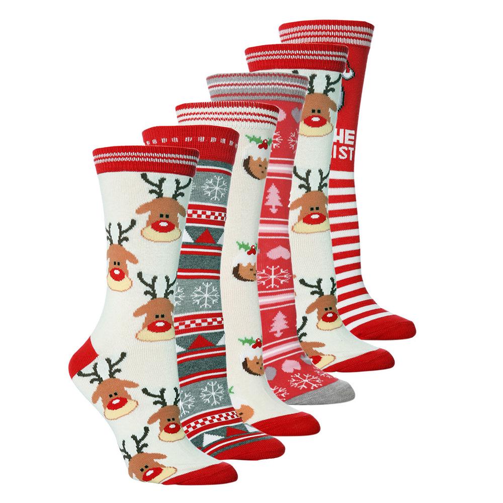 Hot selling Christmas socks, new styles of reindeer men's and women's long socks, personalized cotton socks, mid length socks, Halloween socks