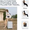 Stuffable Travel Pillow Packable Clothes Fillable Storage Bag Portable Soft Velvet Neck Pillow Case Cover Airplane Travel Essentials
