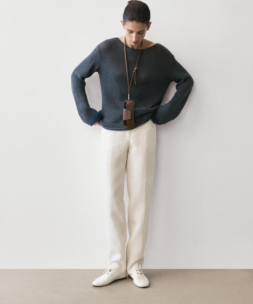 Masimodutti Open Knit Cotton Blend Sweater