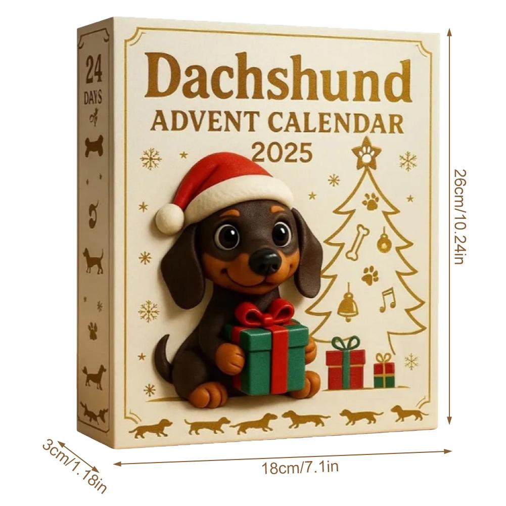 Cute Dog Christmas Countdown Calendar Unbox Festive Joys With Adorable Dachshunds For Winter Display