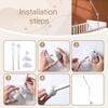 Baby Wooden Bed Bell Bracket Mobile Hanging Rattles Toy Hanger Baby Crib Mobile Wood Toy Cloud Shape Wood Holder Arm Bracket