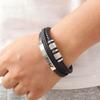 Men's Stylish Woven Leather Bracelet with Magnetic Clasp