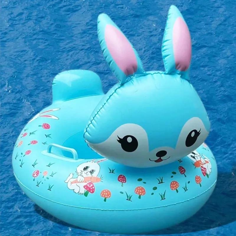Summer Outdoor Swimming Ring Fragrant Rabbit Inflatable Pool Toy for Boy Girl PVC Inflatable Floating Seat with Handle Water Toy
