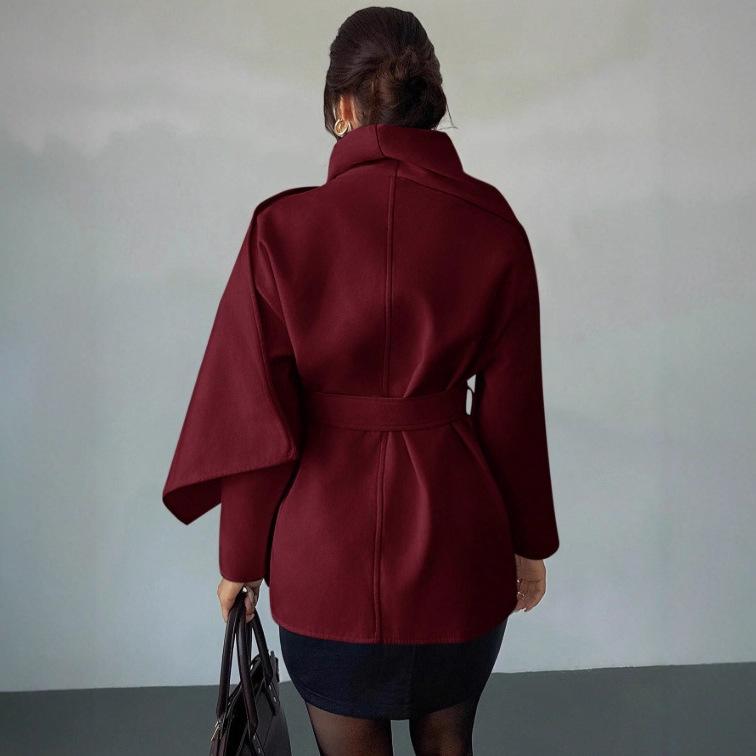 Popular Autumn and Winter Casual Loose Cardigan Solid Color Long-sleeved Woolen Jacket