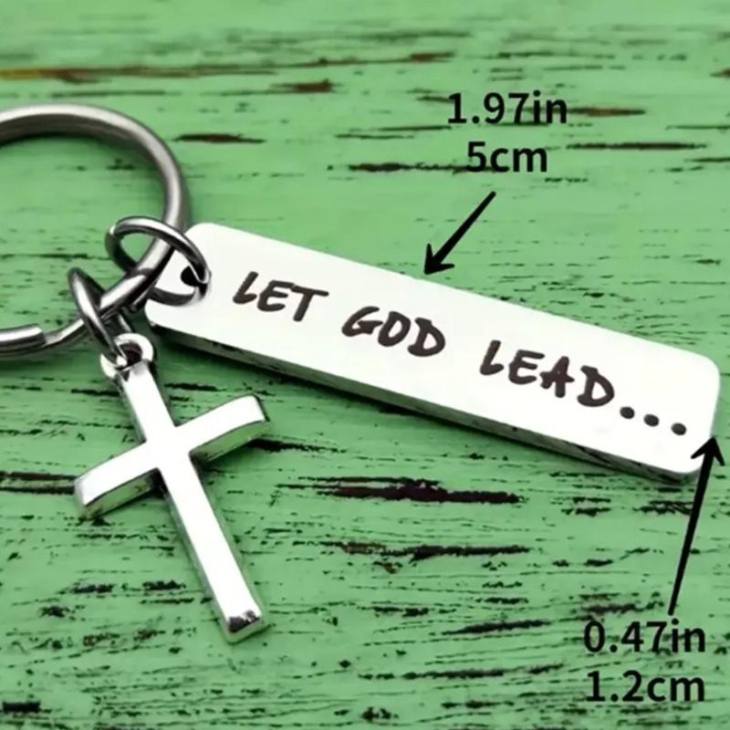 Stainless Steel Pendant Keychain Guidance Keychain Religious Key Rings Stylish Key Holder Bag Accessories for Believers