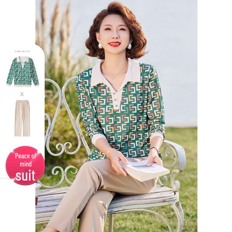 

Women s Autumn Casual Lapel Two-Piece Set 3XL