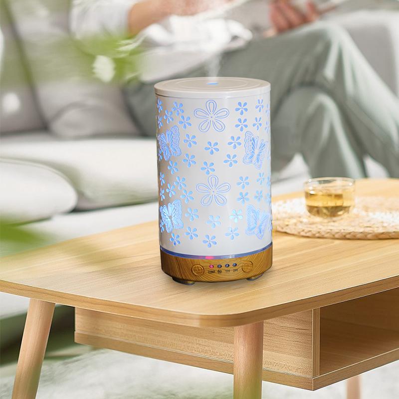 Desktop Decorative Lamp & Essential Oil Diffuser USB Ultrasonic Air Humidifier with LED Night Light Ambiance Lamp for Bedroom