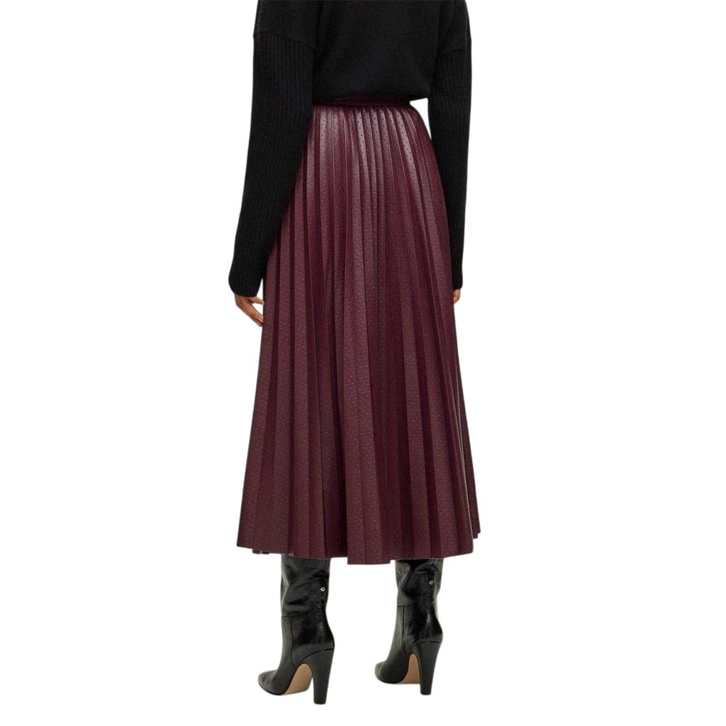 BOSS Womens/Ladies Veplika Faux Leather Pleated Midi Skirt