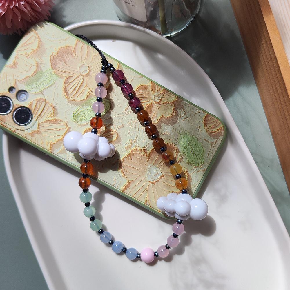 KKBEAD Gradient Color Cloud Beaded Phone Lanyard, Japanese-Korean Style for Women