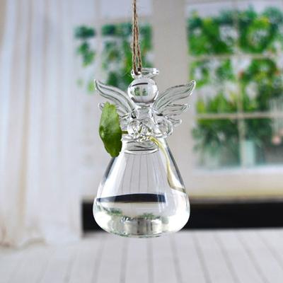 Jarrón de Flores Diseño Ángel Vidrio Transparente de Alto Borosilicato Decorativo para Oficina Contenedor de Flores Decoración de Patio