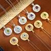 S925 Sterling Silver Necklace with Natural Crystal Pendant Retro French Style Chain for Women