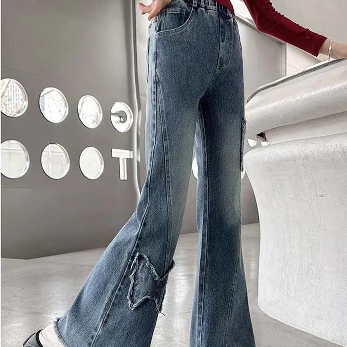 Girls' Bell Bottoms Spring and Autumn Jeans Children's Slim Autumn Pants
