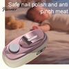 Nail Clipper with Chip Collector 2-In-1 Electric Clipper, 2 Speed Automatic Trimmer LED Portable Polisher Light, USB Rechargeable Toenails Fingernail