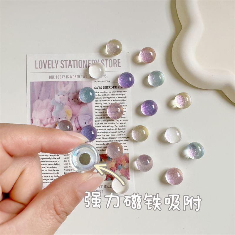 5/10pcs Cute Glitter Round Fridge Magnets Shiny Transparent Magnetic Stickers for Refrigerator Kitchen Home Decoration