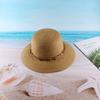 Summer Fashion Straw Dome Bucket Hat Seaside Vacation Sunscreen Sunshade Beach Hat Women's Straw Hat Customization