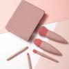 1SET/5PCS Square Mirror Case Makeup Brush with Mirror Mini Multi-function Portable Small Set Loose Powder Brush Foundation Brush