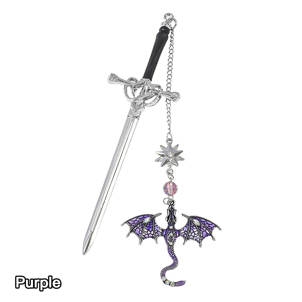 Fantasy Dragon Sword Bookmarks Gothic Reading Accessories Bag Pendant for Dragon Lovers Readers