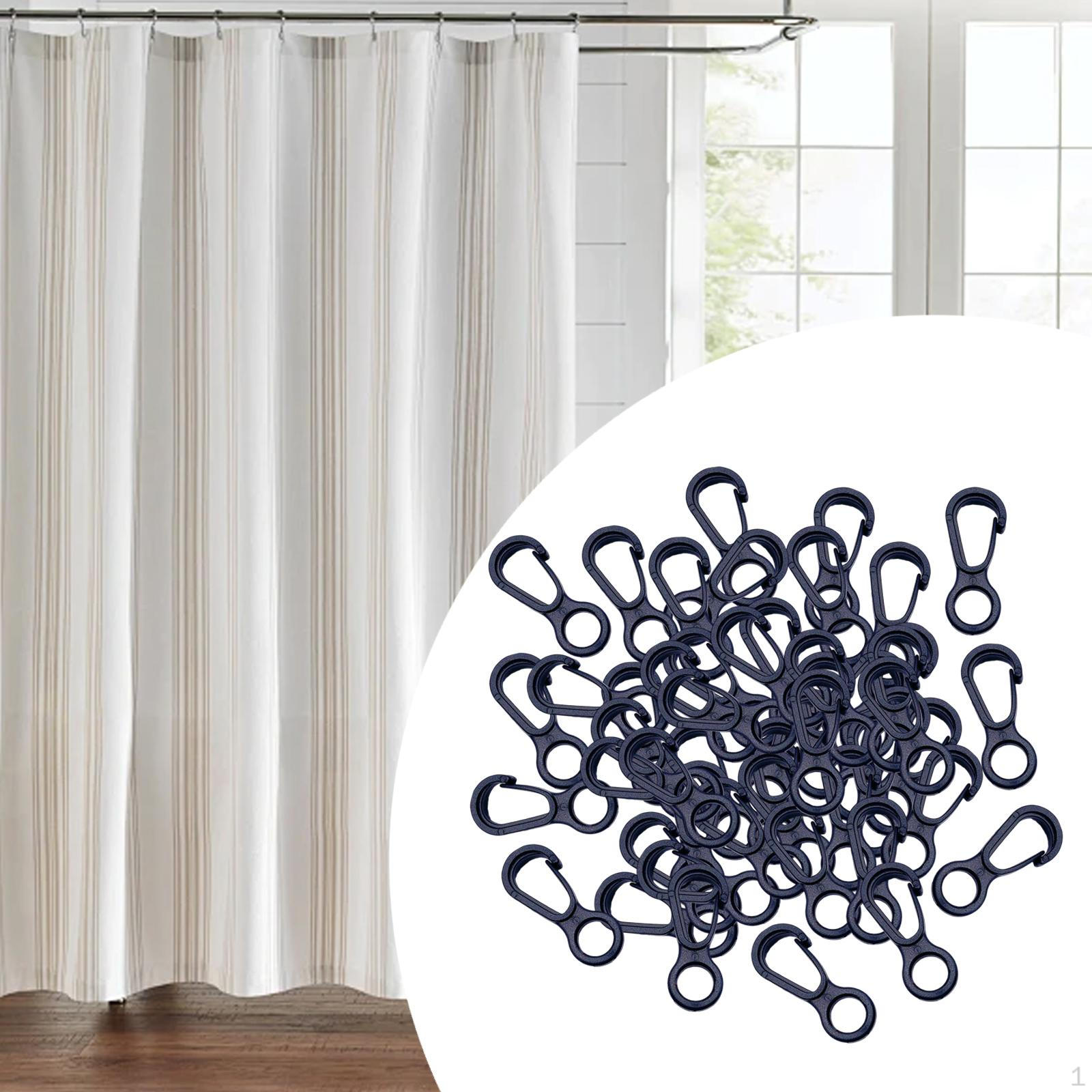 

50 шт. Подвесные крючки для палатки, Кольца для душевой занавески, Многоразовые застежки, Зажимы для навеса 8 Shape Small