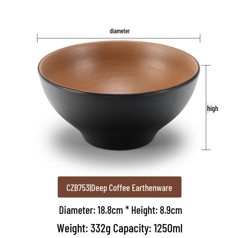 Large Frosted Melamine Ramen Bowl - Japanese-Style Restaurant Noodle Bowl for Mala Tang, Luosifen, Soup, and Rice Noodles