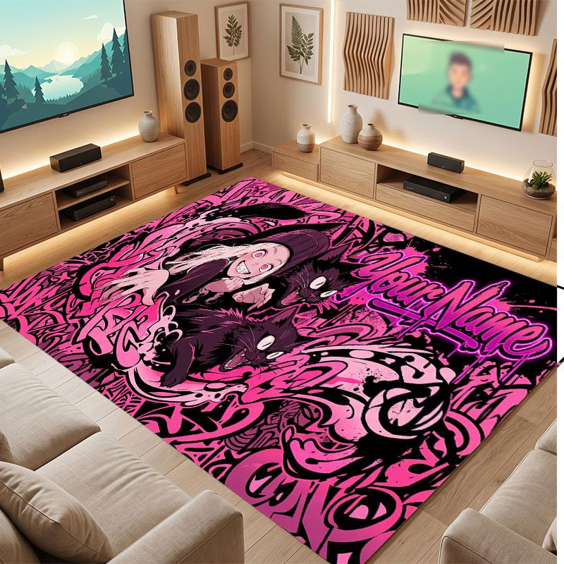 Fantasy Magic Theme Crystal Velvet Floor Rug Personalized Custom Name Text Warm Carpet Home Decoration