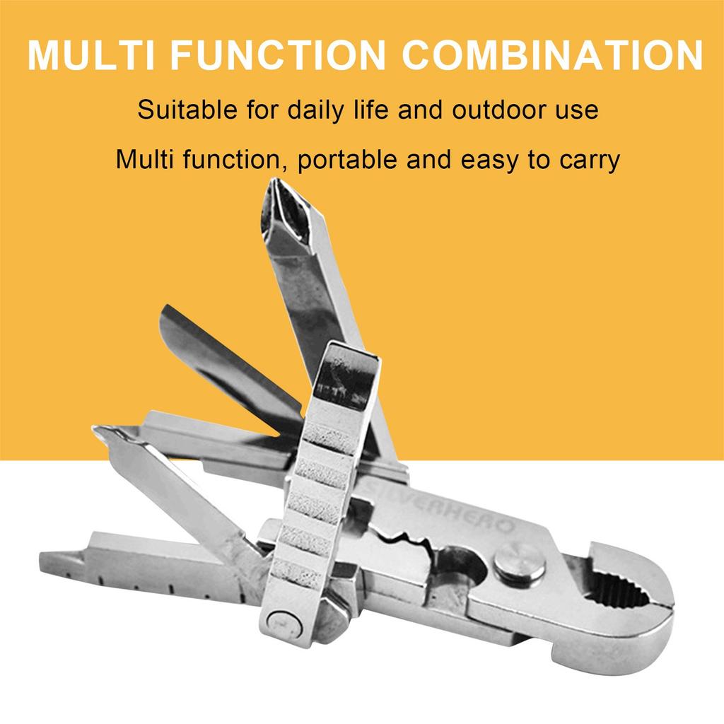 Miniature Mini Multi-Tool Pliers 15-in-1 Function Stainless Steel Pocket Size