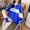 Plus Size Women Polo Collar Long Sleeve Sweatshirt Spring Autumn Loose Casual Zipper Hoodie Oversized Pullover Tops