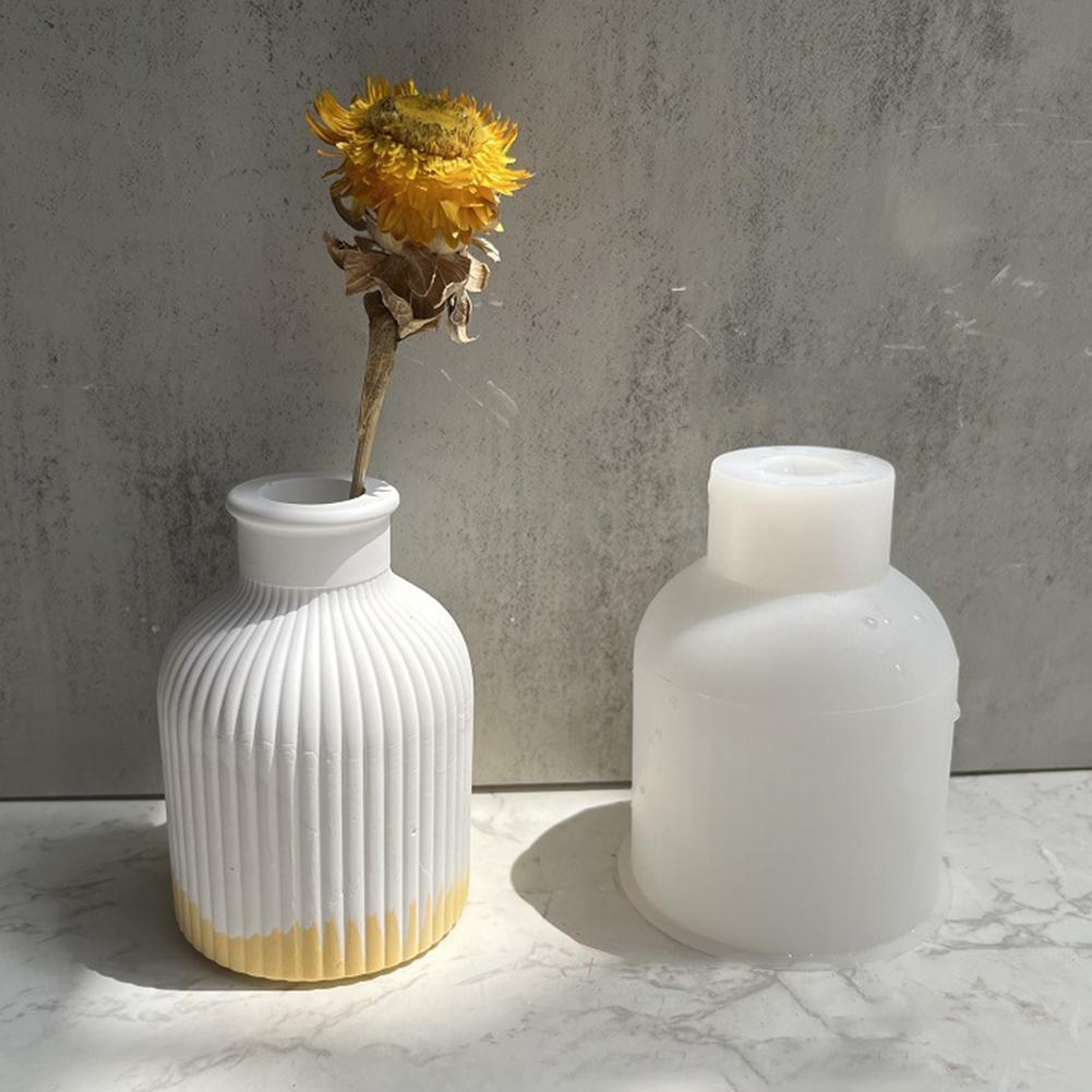 3D Vase Silicone Mold Plant Holder Flowerpot Ornament Mould Home Decoration