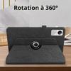 Coque + Verre Trempé pour Xiaomi Redmi Pad SE 11 Pouces, Protection Antichoc Rotatif Cuir PU Noir